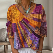Genevielle - strukturierte Boho-Bluse – Orange