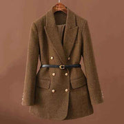 Fischgrat Blazer Damen – Braun