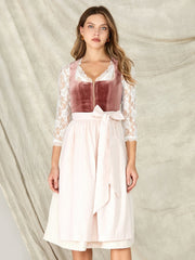 Florence | Damen Dirndl Kleid – Elegantes Trachtenkleid für Oktoberfest & Volksfeste 2026 – Rosa
