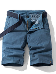 Herren Gestreifte Cargo Shorts – Blau