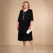 Franzi | Stilvolles Midi-Abendkleid in Große Größen – Schwarz