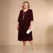Franzi | Stilvolles Midi-Abendkleid in Große Größen – Dunkelrot