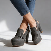 Aderynne - Gepolsterte High Heels mit Plateau – Grau