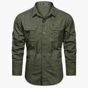 Freizeithemd Herren Langarm Casual – Militärgrün