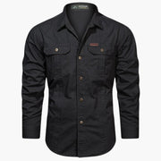Freizeithemd Herren Langarm Casual – Schwarz