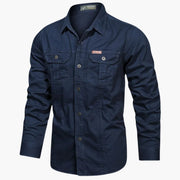 Freizeithemd Herren Langarm Casual – Dunkelblau