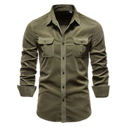 Freizeithemd Kurzarm Herren Slim Fit – Olive