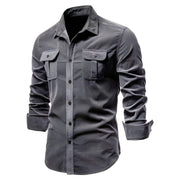 Freizeithemd Kurzarm Herren Slim Fit – Dunkelgrau