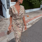 Sommerfeld | Maxikleid mit eleganter Drapierung – Mehrfarbig