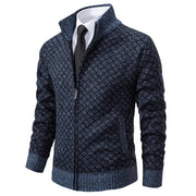 Gerhard | Herren Strickjacke mit Reißverschluss – Blau