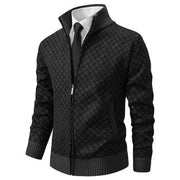 Gerhard | Herren Strickjacke mit Reißverschluss – Schwarz