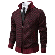 Gerhard | Herren Strickjacke mit Reißverschluss – Rot