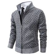 Gerhard | Herren Strickjacke mit Reißverschluss – Grau
