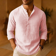 Gero | Herren Henley Shirt Schlicht Design Modern – Rosa