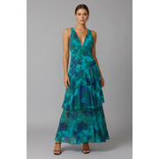 Gesine | Damen Maxikleid Für Sommer Mit V Ausschnitt – Blau