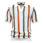 Gestreiftes Poloshirt Herren Kurzarm – Weiß