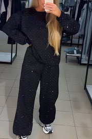Glitzer Zweiteiler Set – Schwarz