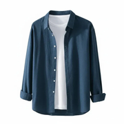 Gottfried | Herren Hemd Langarm Dezent – Marineblau