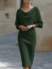 Bellisara - Drapiertes Midikleid – Grün