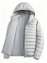 Grimbert | Herren Steppjacke mit Kapuze – Hellgrau