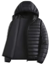 Grimbert | Herren Steppjacke mit Kapuze – Schwarz