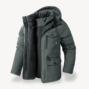 Jürgen | Herren Robuste Winterjacke mit Fleece-Futter – Grau