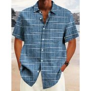 Günther | Herren Hemd Muster Sommer Design – Blau