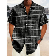 Günther | Herren Hemd Muster Sommer Design – Schwarz