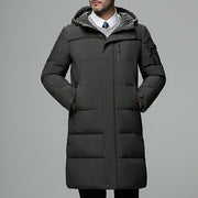 Halvdan | Herren Lange Steppjacke mit Kapuze – Grau