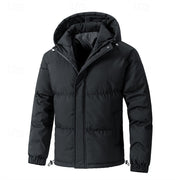 Halvrik | Herren Steppjacke mit Kapuze Winterjacke – Schwarz