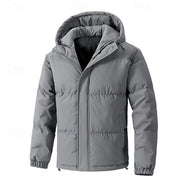Halvrik | Herren Steppjacke mit Kapuze Winterjacke – Grau