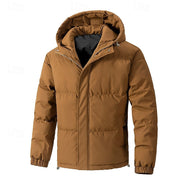 Halvrik | Herren Steppjacke mit Kapuze Winterjacke – Braun