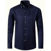 Hartmut | Herren Hemd Mit Kragen Modern – Marineblau