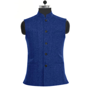 Hartwin | Herren Trachtenweste Slim Fit Stehkragen – Blau