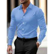 Heinrich | Herren Hemd Langarm Moderner Stil – Himmelblau