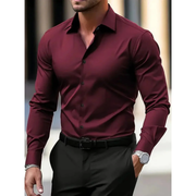Heinrich | Herren Hemd Langarm Moderner Stil – Bordeaux