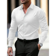 Heinrich | Herren Hemd Langarm Moderner Stil – Weiß