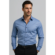Helmut | Herren Hemd Schlicht Komfort – Blau