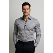 Helmut | Herren Hemd Schlicht Komfort – Grau