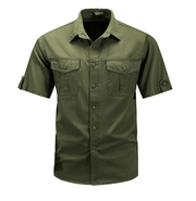 Hemd Herren Kurzarm Regular Fit – Armeegrün
