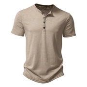Henley T-Shirt Herren Kurzarm – Khaki