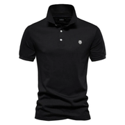 Henning | Herren Poloshirt Schlicht Für Sommer – Schwarz