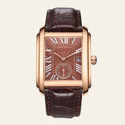 Herren Armbanduhr Rechteckig Elegant – Braun
