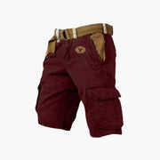 Elias | Herren Cargo-Shorts Locker Geschnitten 6-Taschen Outdoor – Burgunderrot
