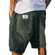 Lukas | Herren Cord-Shorts strukturierte Sommer-Bermuda mit Taschen – Dunkelgrün