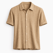 Herren Hemd mit Kragen und Knopfleiste – Beige