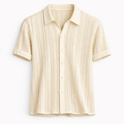 Herren Hemd mit Kragen und Knopfleiste – Creme