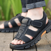 Herren Komfort Sandalen mit Klettverschluss – Schwarz