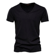 Niklas | Herren Kurzarm V-Ausschnitt T-Shirt Slim-Fit – Schwarz
