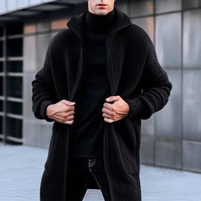 Sandu | Herren Lange Strickjacke | Schwarz